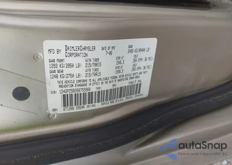 2006 Dodge Caravan Se из США, поврежденный, VIN 1D4GP25B26B755960